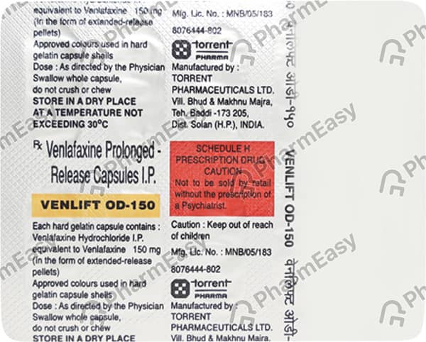 Venlift Od 150mg Strip Of 10 Capsules