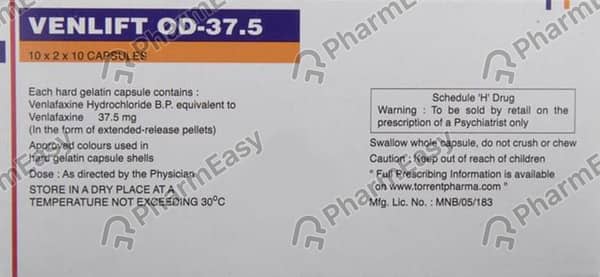 Venlift Od 37.5Mg Strip Of 10 Capsules
