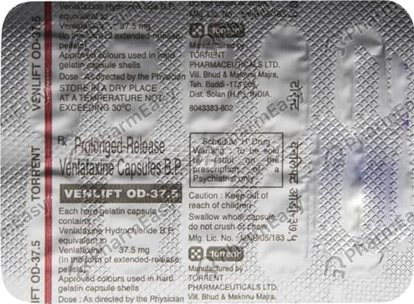 Venlift Od 37.5Mg Strip Of 10 Capsules