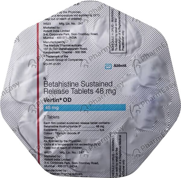 Vertin Od 48mg Strip Of 7 Tablets