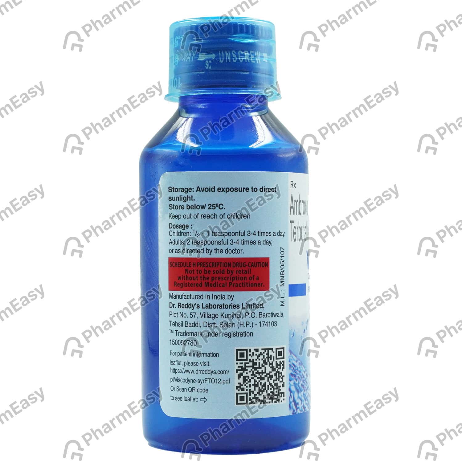 VISCODYNE SUGAR FREE BOTTLE OF 100ML COUGH SYRUP