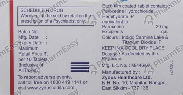 Xet 20mg Strip Of 10 Tablets