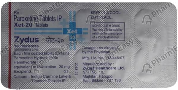 Xet 20mg Strip Of 10 Tablets