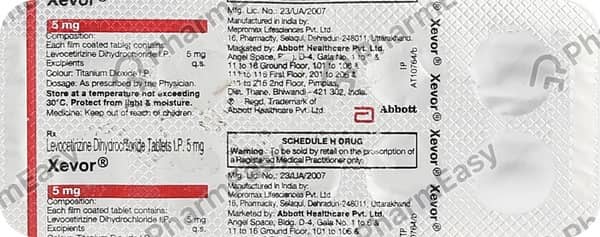 Xevor 5mg Strip Of 10 Tablets
