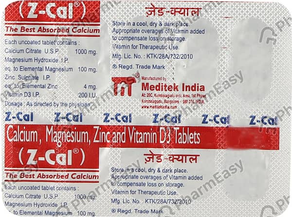 Z Cal Strip Of 10 Tablets