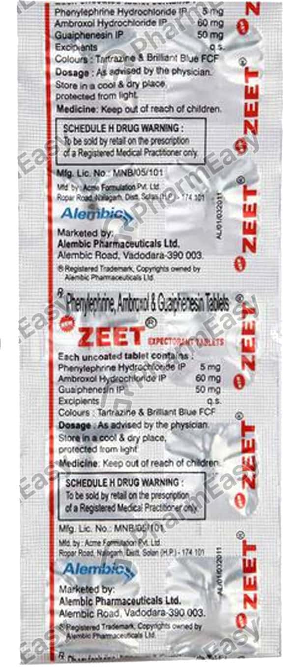 Buy Zeet Expt Strip Of 10 Tablets Online at Flat 15 OFF PharmEasy