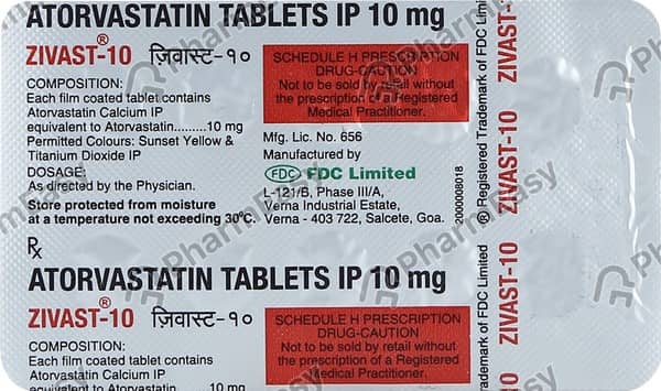Zivast 10mg Strip Of 10 Tablets