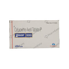 Zocef 500 MG Tablet (10) - Uses, Side Effects, Dosage, Composition ...