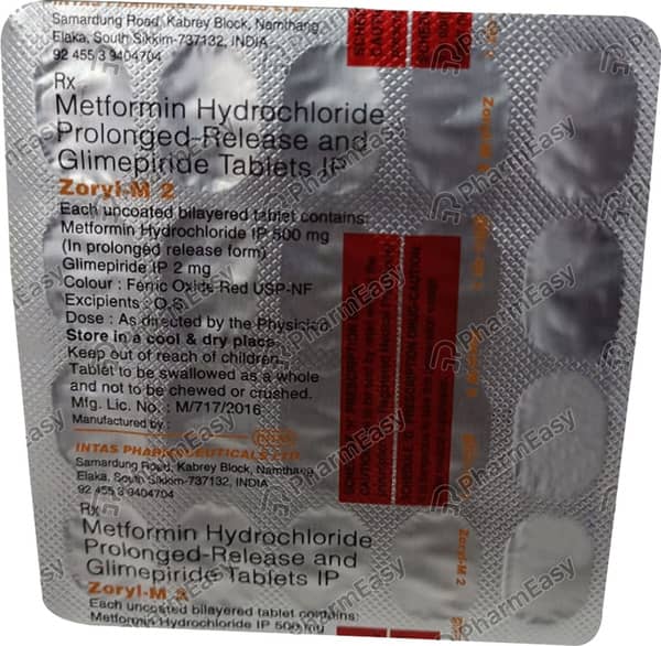 Zoryl M 2mg Strip Of 15 Tablets