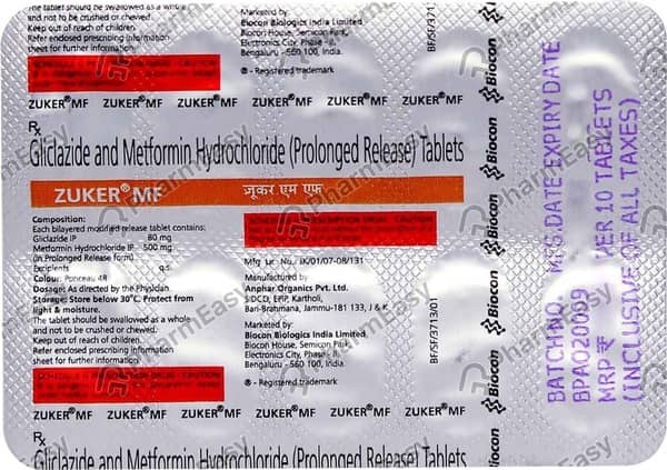 Zuker Mf Strip Of 10 Tablets