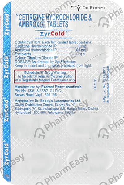 Zyrcold Strip Of 10 Tablets