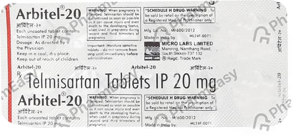Arbitel 20mg Strip Of 10 Tablets