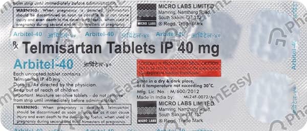 Arbitel 40mg Strip Of 10 Tablets