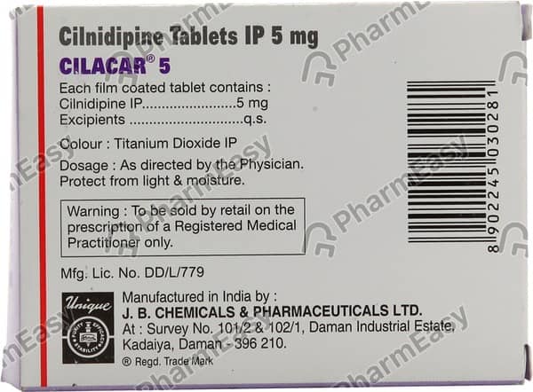 सिलाकर 5एमजी 10 टैबलेट्स की स्ट्रिप