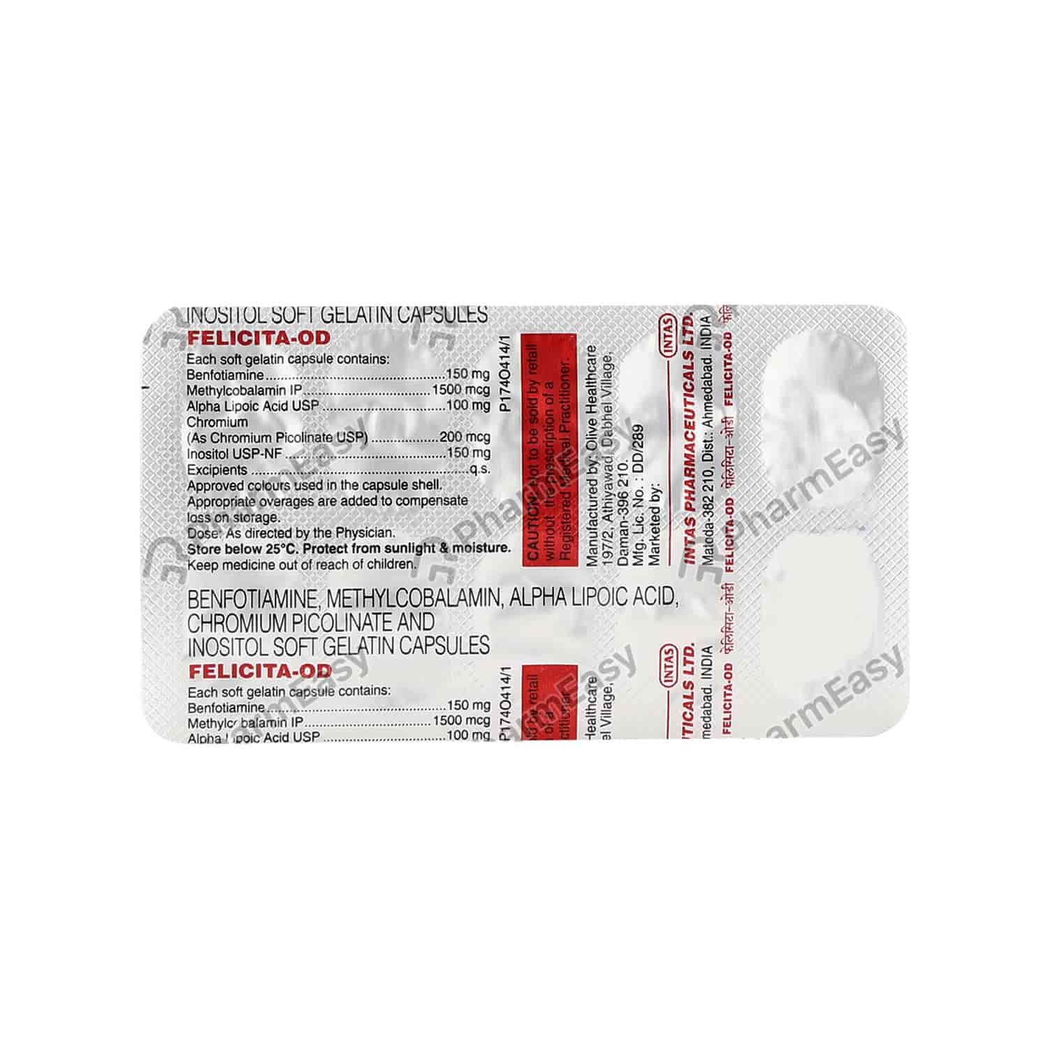 Buy Felicita Od Capsule Online at Flat 18 OFF* PharmEasy