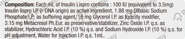 Humalog 100Iu Dispo Pen Injection 3Ml