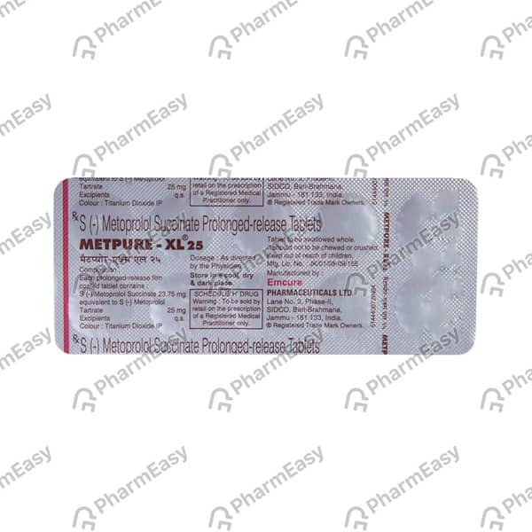Metapro Xl 25Mg Strip Of 10 Tablets