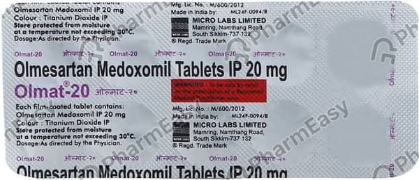 Olmat 20mg Strip Of 10 Tablets