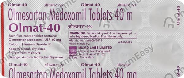 Olmat 40mg Strip Of 10 Tablets