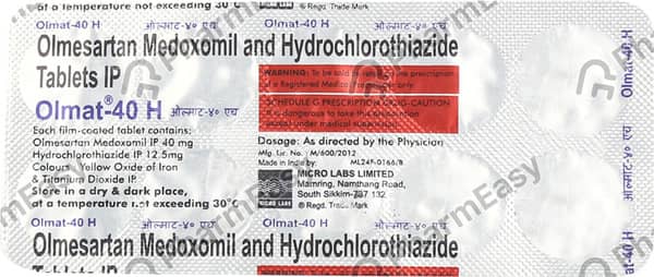 Olmat H 40mg Strip Of 10 Tablets