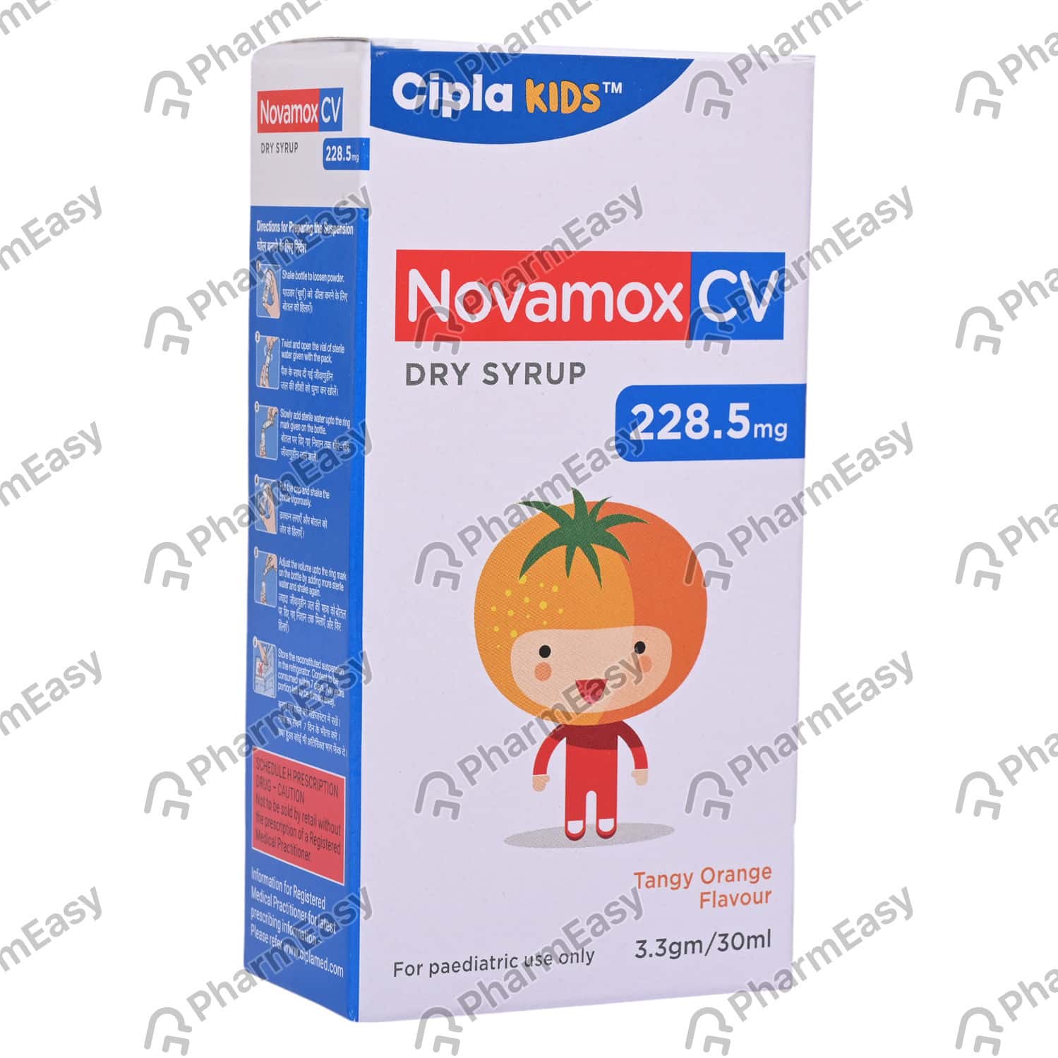 Novamox Cv 228.5mg Tangy Orange Flavour Bottle Of 60ml Dry Syrup
