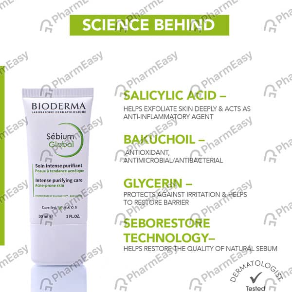 Bioderma Sebium Global Care For Acne-Prone Skin- Eliminates Spots Blackheads
