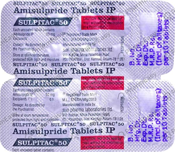 Sulpitac 50mg Strip Of 10 Tablets