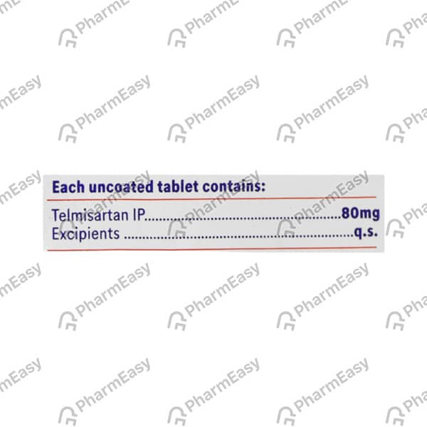 Telsartan 80Mg Strip Of 10 Tablets