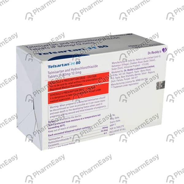 Telsartan H 80mg Strip Of 10 Tablets