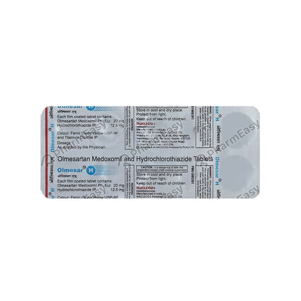 Olmesar H 20Mg Strip Of 10 Tablets