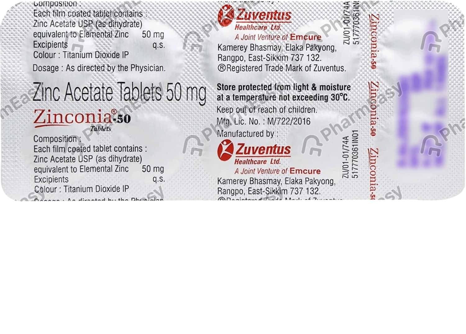 Zinconia 50 MG Tablet (10) Uses, Side Effects, Dosage, Composition