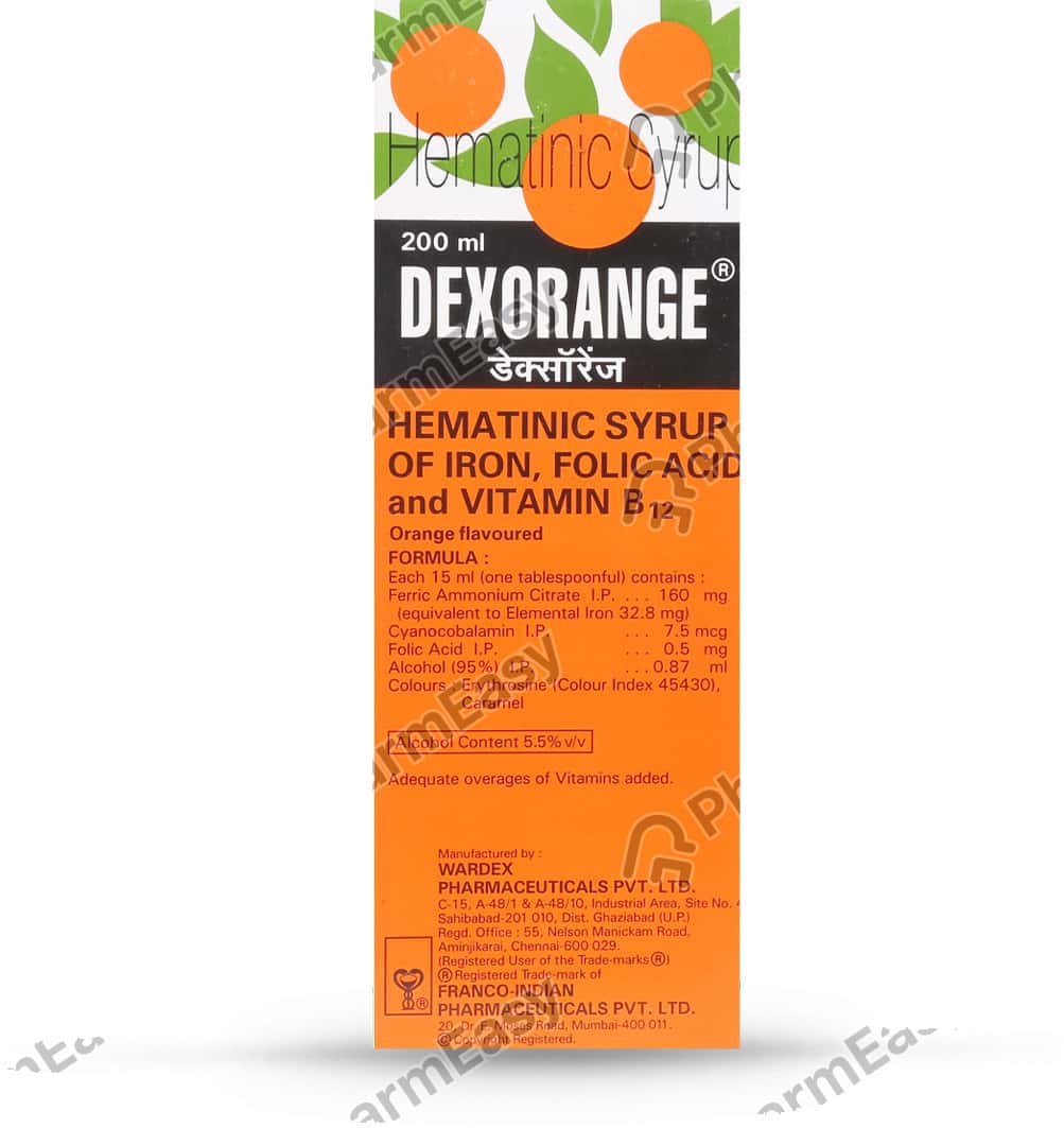 Dexorange Orange Flavour Bottle Of 200ml Syrup