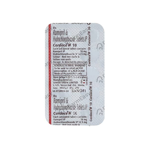 Cardace H 10mg Strip Of 10 Tablets