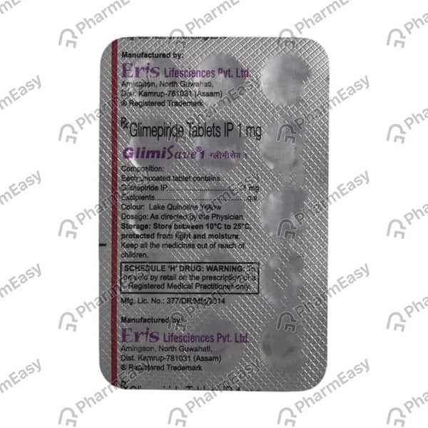 Glimisave 1mg Strip Of 10 Tablets