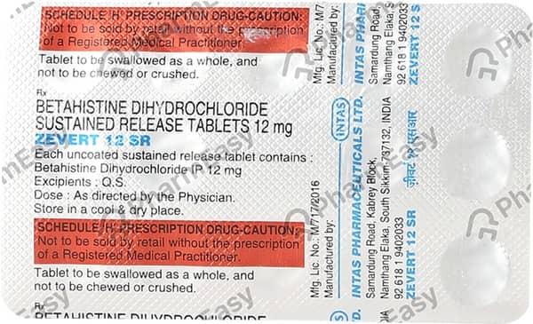 Zevert Sr 12mg Strip Of 14 Tablets