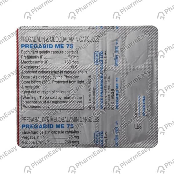 Pregabid Me 75mg Strip Of 10 Capsules