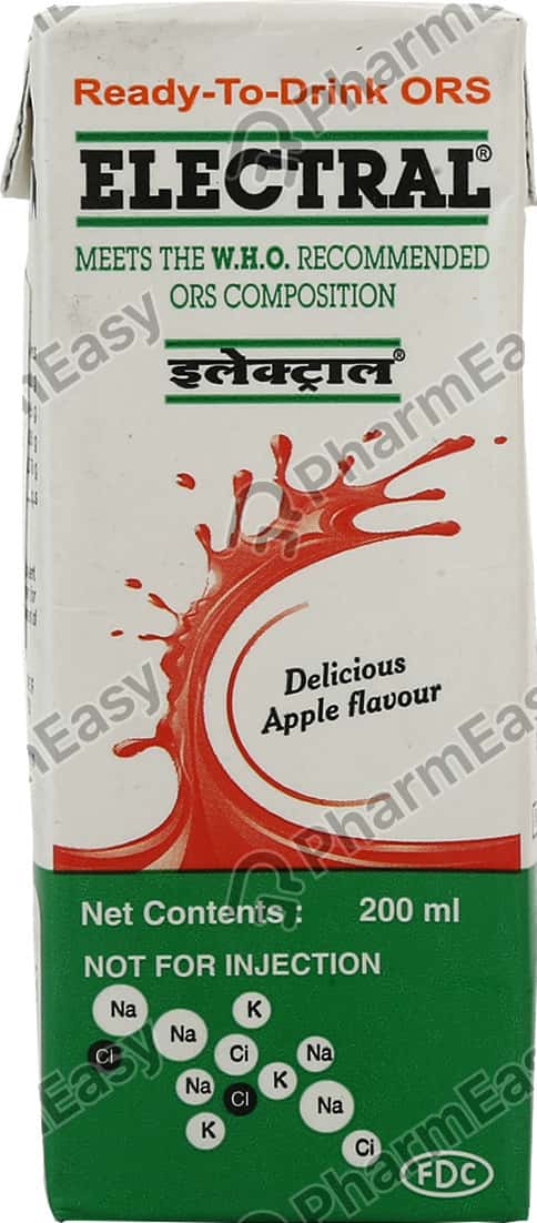 Electral Ors Apple Flavour Tetrapack Of 200ml Oral Liquid