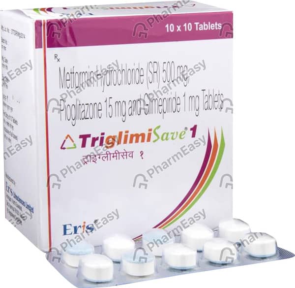 Triglimisave 1mg Strip Of 10 Tablets