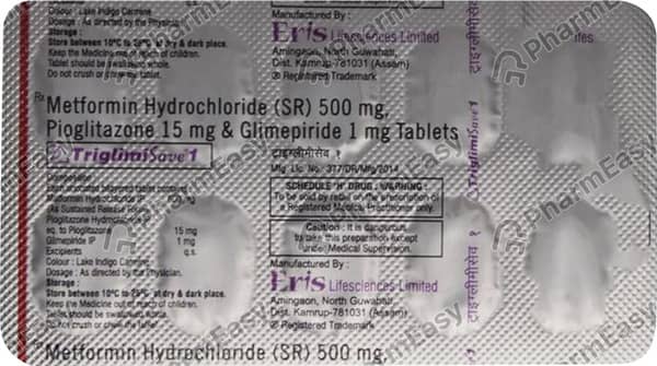 Triglimisave 1mg Strip Of 10 Tablets