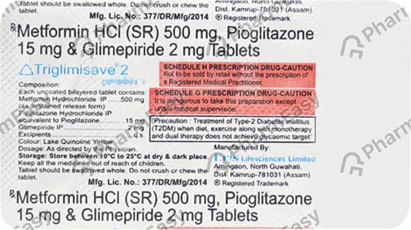 Triglimisave 2mg Strip Of 10 Tablets