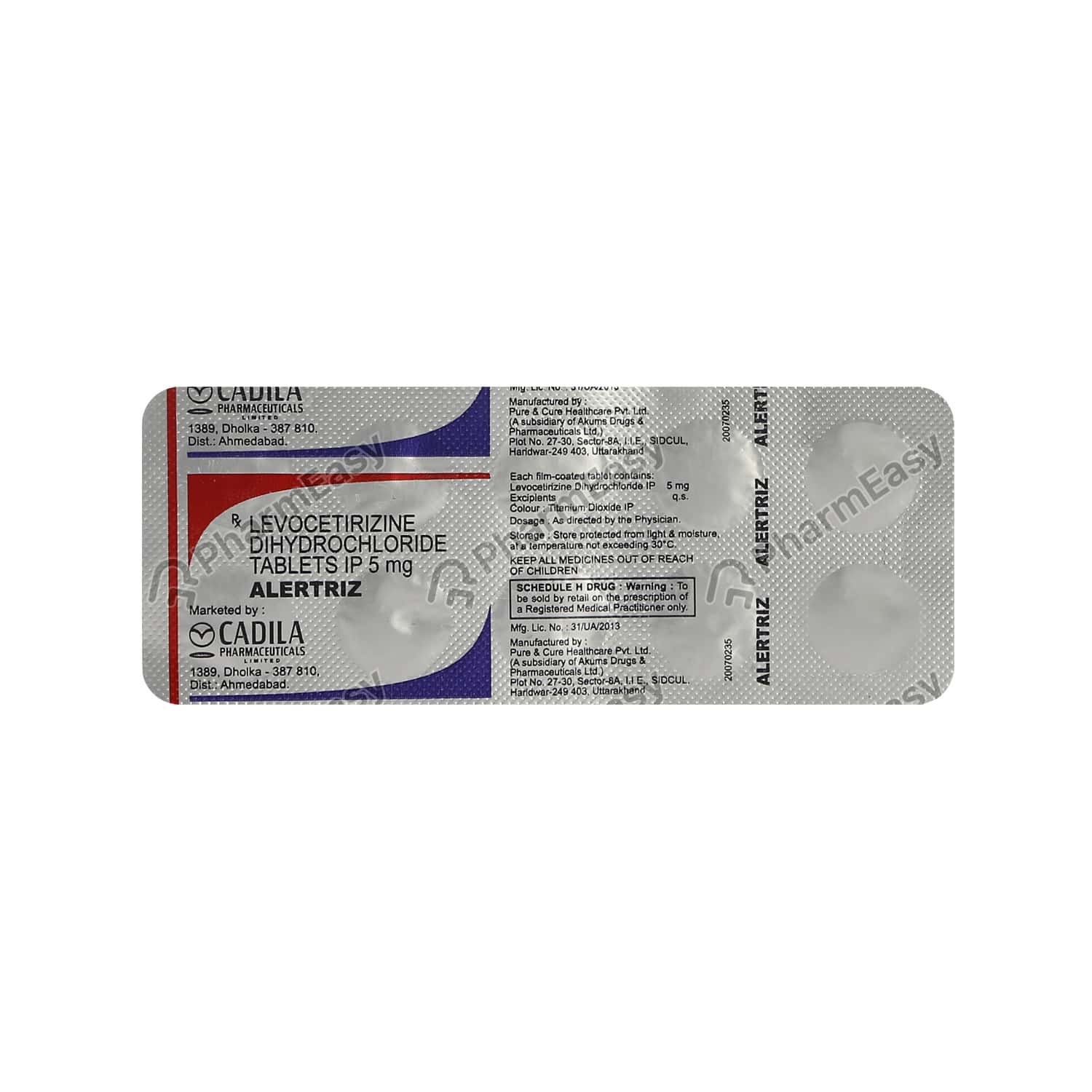 Alertriz 5 MG Tablet (10) - Uses, Side Effects, Dosage, Composition ...