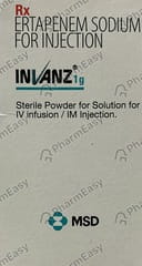 INVANZ 1GM DRY VIAL OF 1 POWDER FOR INJECTION
