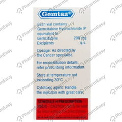 GEMTAZ 200MG DRY VIAL OF 1 POWDER FOR INJECTION