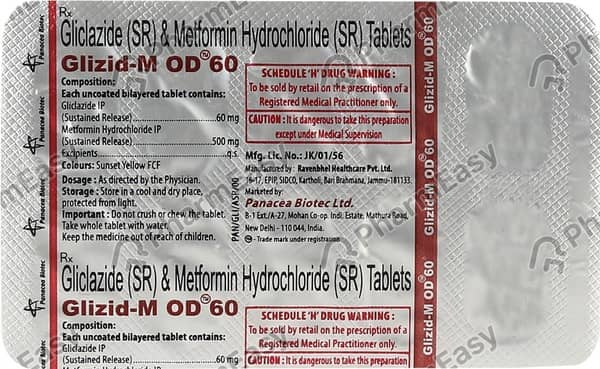 Glizid M Od 60mg Strip Of 10 Tablets