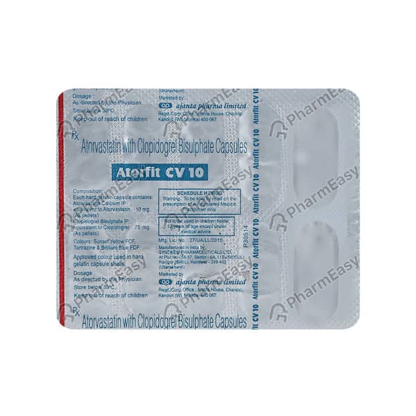 Atorfit Cv 10mg Strip Of 10 Capsules