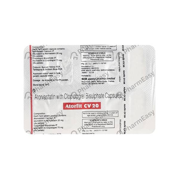 Atorfit Cv 20mg Strip Of 10 Capsules
