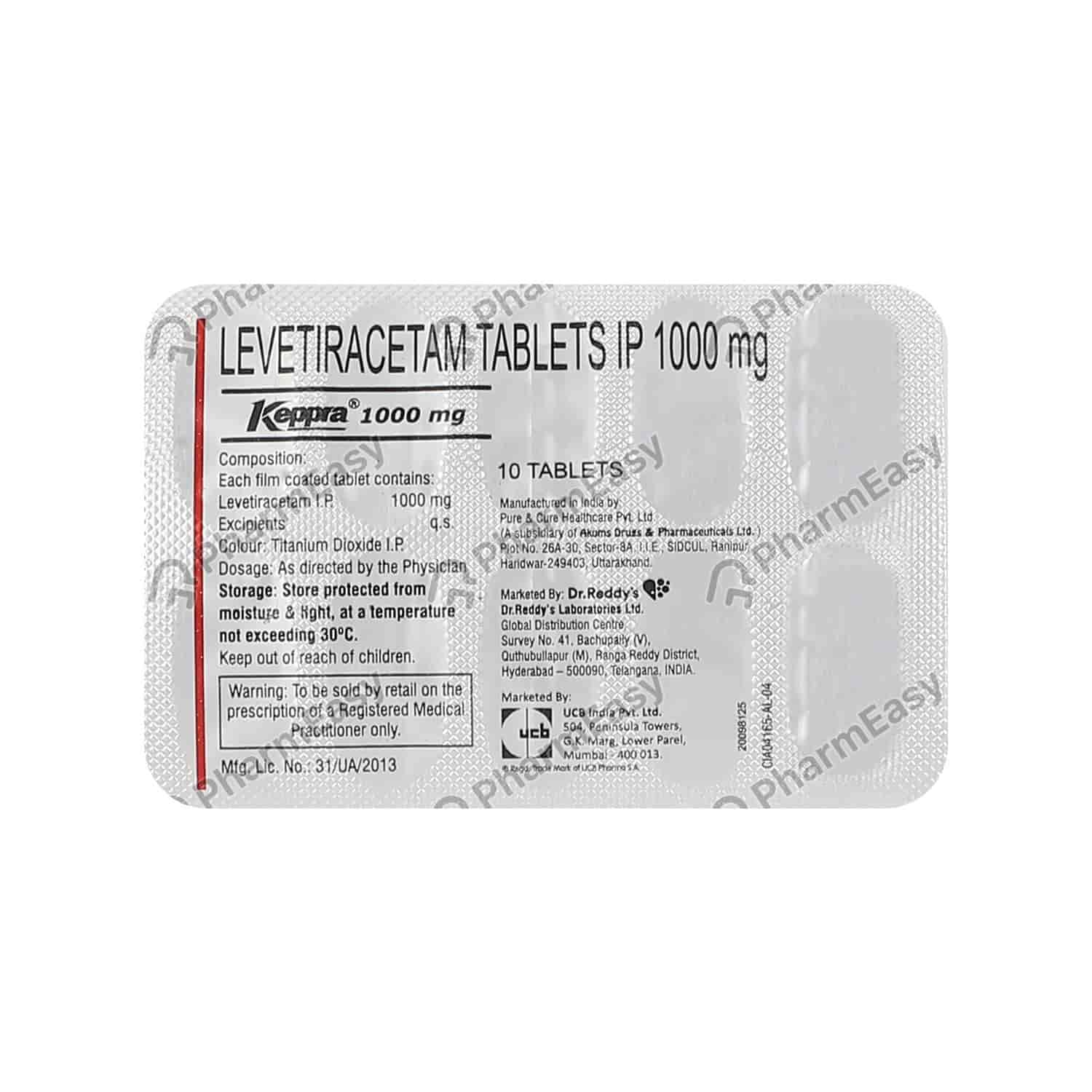 Keppra 1gm Tab Uses, Side Effects, Dosage, Composition & Price