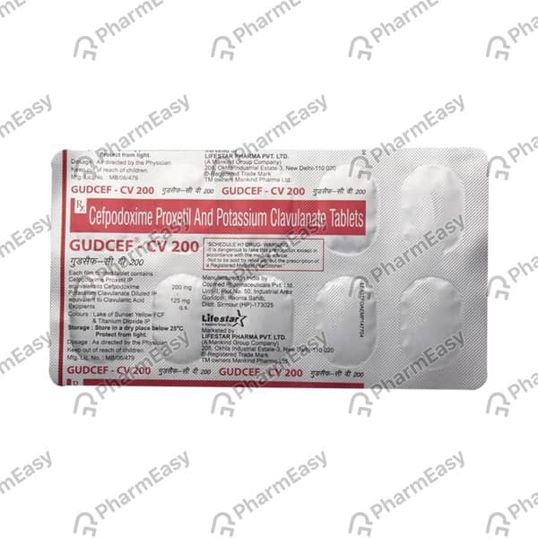 Gudcef Cv 200mg Strip Of 6 Tablets