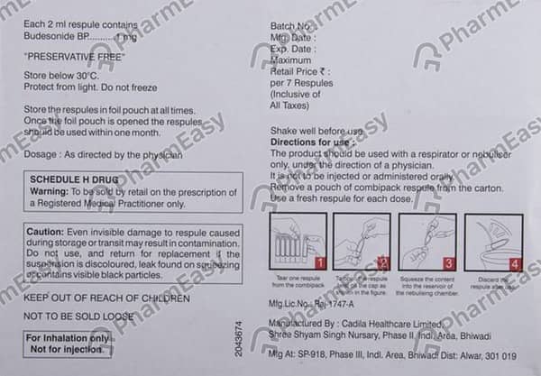 Derinide 1mg 2ml Packet Of 7 Respules