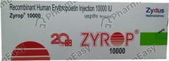 ZYROP 10000IU DRY VIAL OF 1 POWDER FOR INJECTION